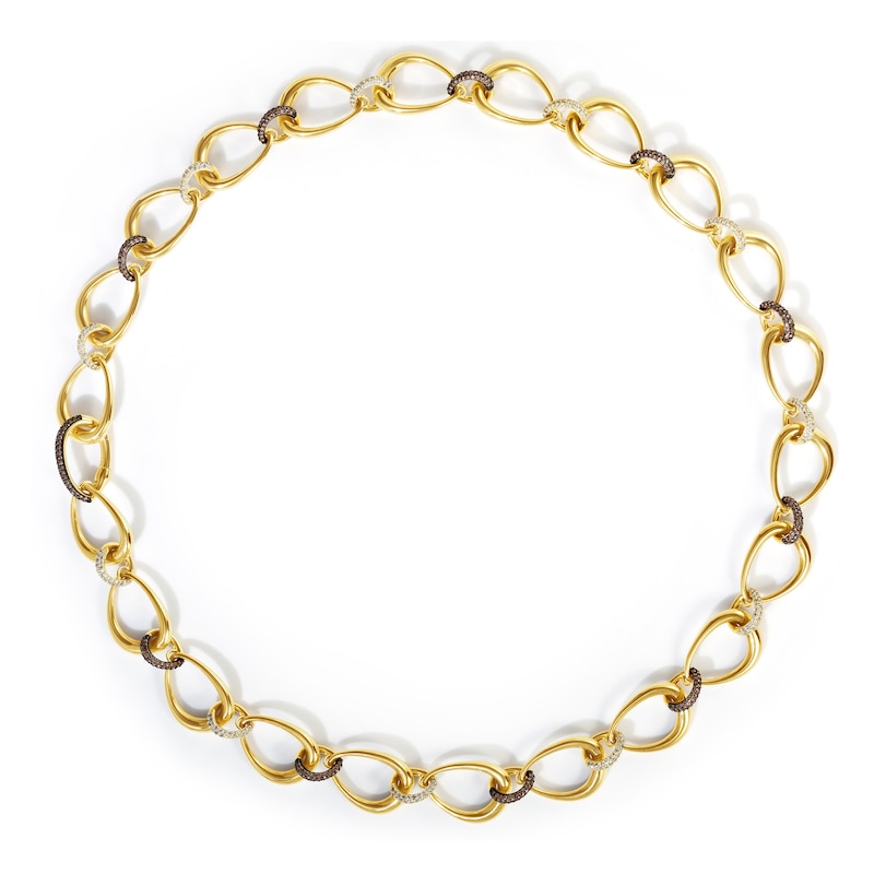 Main Image 1 of Le Vian® 2.95 CT. T.W. Chocolate Diamond® and Nude Diamond™ Oval Link Necklace in 14K Honey Gold™ - 18.25”