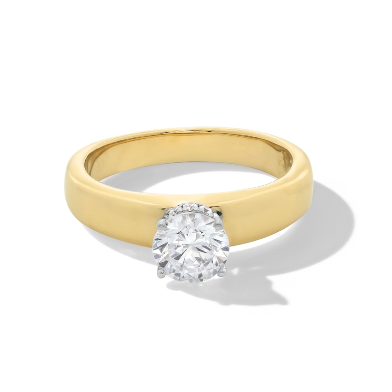 Main Image 1 of 1.10 CT. T.W. Diamond Solitaire Wide Band Engagement Ring in 14K Gold