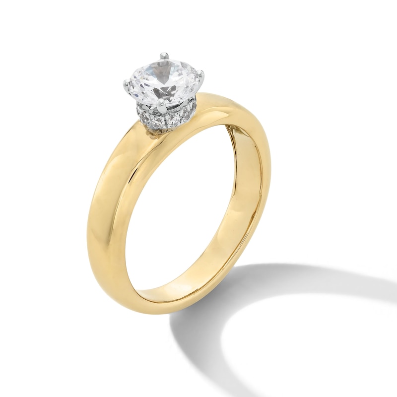 Main Image 3 of 1.10 CT. T.W. Diamond Solitaire Wide Band Engagement Ring in 14K Gold