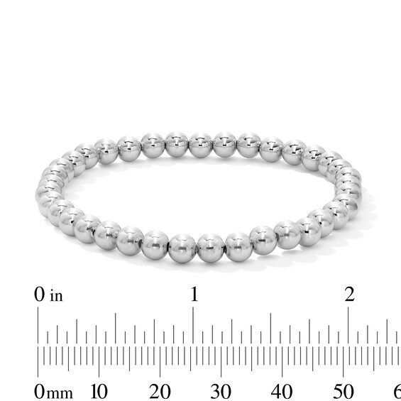 5.0mm Bead Strand Bracelet in Solid Sterling Silver