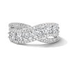 Thumbnail Image 1 of 1.25 CT. T.W. Oval Certified Lab-Grown Diamond Crossover Fashion Ring in 10K White Gold (F/SI2)