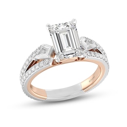 Enchanted Star Aurora 3.95 CT. T.W. Emerald Certified Lab-Grown Diamond Collar Engagement Ring in 14K Two-Tone Gold