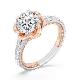 Enchanted Star Belle 2.69 CT. T.W. Certified Lab-Grown Diamond Rose Split Shank Engagement Ring in 14K Two-Tone Gold