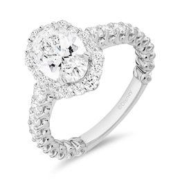 Enchanted Star Cinderella 2.80 CT. T.W. Oval Certified Lab-Grown Diamond Frame Engagement Ring in 14K White Gold