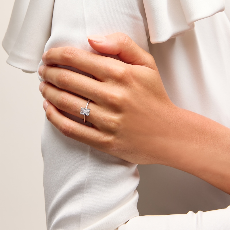 Main Image 2 of 1.60 CT. T.W. Radiant-Cut Certified Lab-Grown Diamond Solitaire Engagement Ring in 14K White Gold (F/VS2)