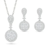 Thumbnail Image 1 of 1.23 CT. T.W. Multi-Diamond Frame Drop Pendant and Earrings Set in Sterling Silver