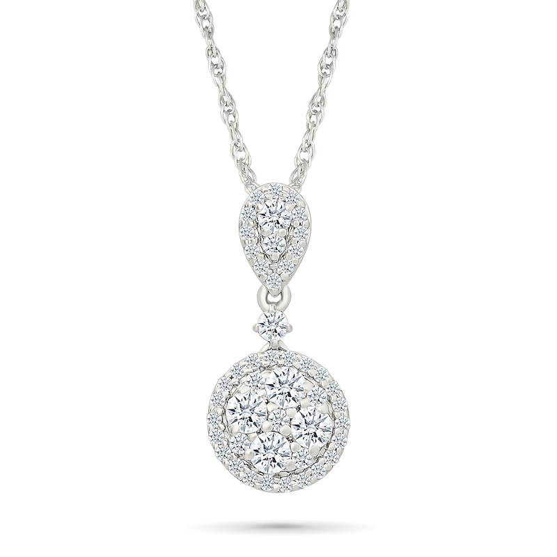 Main Image 2 of 1.23 CT. T.W. Multi-Diamond Frame Drop Pendant and Earrings Set in Sterling Silver