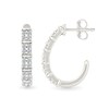 Thumbnail Image 2 of 0.23 CT. T.W. Diamond Quad J-Hoop Earrings in Sterling Silver