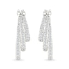 0.95 CT. T.W. Diamond Graduated Triple Row Hoop Earrings in Sterling Silver