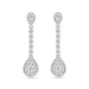 0.45 CT. T.W. Pear-Shaped Multi-Diamond Linear Drop Earrings in Sterling Silver