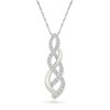 Thumbnail Image 1 of 0.23 CT. T.W. Diamond Braid Drop Pendant in Sterling Silver