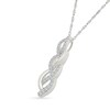 Thumbnail Image 2 of 0.23 CT. T.W. Diamond Braid Drop Pendant in Sterling Silver