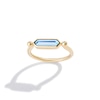 Thumbnail Image 1 of Limor Mindful Jewellery Guidestones Elongated Hexagon Swiss Blue Topaz Sideways Solitaire Stackable Ring in 10K Gold
