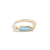 Thumbnail Image 2 of Limor Mindful Jewellery Guidestones Elongated Hexagon Swiss Blue Topaz Sideways Solitaire Stackable Ring in 10K Gold