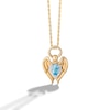 Thumbnail Image 1 of Limor Mindful Jewellery Archangels Michael Swiss Blue Topaz and Diamond Pendant in Sterling Silver with 24K Gold Plate