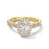Thumbnail Image 1 of Vera Wang Love Collection 1.58 CT. T.W. Oval Certified Lab-Grown Diamond Frame Twist Engagement Ring in 14K Gold