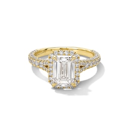 Vera Wang Love Collection 2.95 CT. T.W. Emerald-Cut Certified Lab-Grown Diamond Frame Engagement Ring in 14K Gold