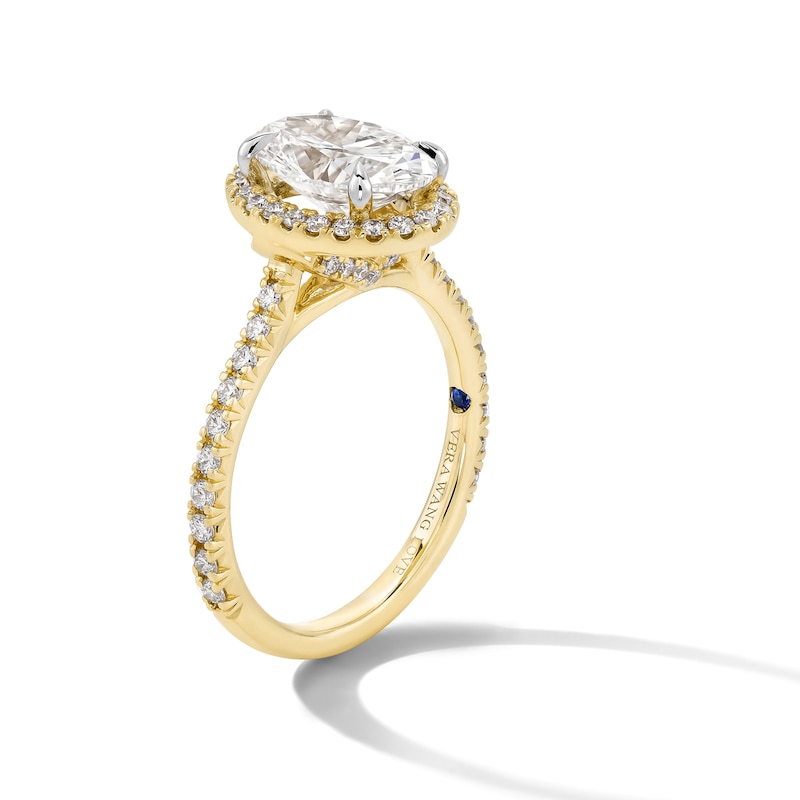 Main Image 3 of Vera Wang Love Collection 1.95 CT. T.W. Oval Certified Lab-Grown Diamond Frame Engagement Ring in 14K Gold (F/VS2)