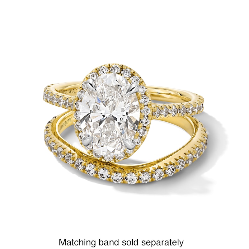 Main Image 4 of Vera Wang Love Collection 1.95 CT. T.W. Oval Certified Lab-Grown Diamond Frame Engagement Ring in 14K Gold (F/VS2)
