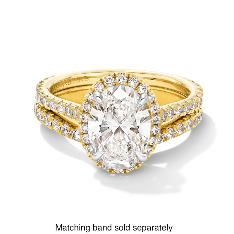 Main Image 5 of Vera Wang Love Collection 1.95 CT. T.W. Oval Certified Lab-Grown Diamond Frame Engagement Ring in 14K Gold (F/VS2)