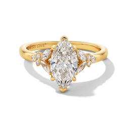 Vera Wang Love Collection 1.80 CT. T.W. Marquise-Cut Certified Lab-Grown Diamond Floral Engagement Ring in 14K Gold
