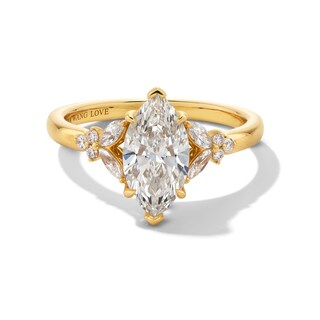 Vera Wang Love Collection 1.80 CT. T.W. Marquise-Cut Certified Lab-Created Diamond Floral Engagement Ring in 14K Gold