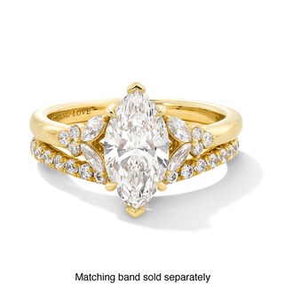 Vera Wang Love Collection 1.80 CT. T.W. Marquise-Cut Certified Lab-Created Diamond Floral Engagement Ring in 14K Gold