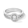 Thumbnail Image 1 of 0.50 CT. T.W. Oval Diamond Frame Art Deco Vintage-Style Bridal Set in 14K White Gold