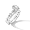 Thumbnail Image 3 of 0.50 CT. T.W. Oval Diamond Frame Art Deco Vintage-Style Bridal Set in 14K White Gold