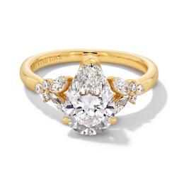 Vera Wang Love Collection 2.37 CT. T.W. Pear Certified Lab-Grown Diamond Floral Engagement Ring in 14K Gold (F/VS2)