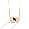Thumbnail Image 1 of Limor Freeform Rectangle Onyx Infinity Necklace in Sterling Silver with 24K Gold Plate