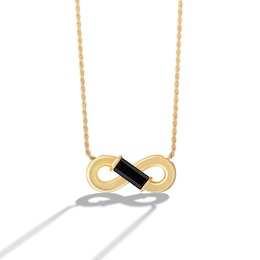 Limor Mindful Jewellery Guidestones Rectangle Onyx Infinity Necklace in Sterling Silver with 24K Gold Plate