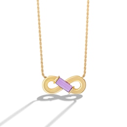 Limor Mindful Jewellery Guidestones Rectangle Amethyst Infinity Necklace in Sterling Silver with 24K Gold Plate