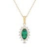 Thumbnail Image 2 of Marquise Lab-Created Emerald and White Lab-Created Sapphire Pendant and Earrings Set in Sterling Silver with Gold Plate
