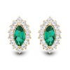 Thumbnail Image 4 of Marquise Lab-Created Emerald and White Lab-Created Sapphire Pendant and Earrings Set in Sterling Silver with Gold Plate