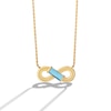 Thumbnail Image 1 of Limor Freeform Rectangle Swiss Blue Topaz Infinity Necklace in Sterling Silver with 24K Gold Plate