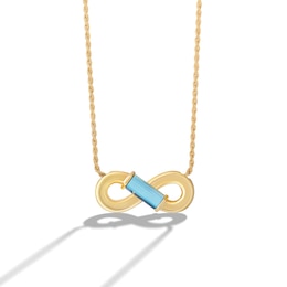 Limor Freeform Rectangle Swiss Blue Topaz Infinity Necklace in Sterling Silver with 24K Gold Plate
