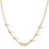 Thumbnail Image 1 of Infinity and Diamond-Cut Bead Station Necklace in 10K Gold