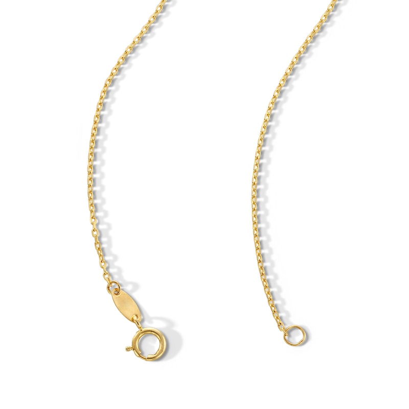 Main Image 3 of Infinity and Diamond-Cut Bead Station Necklace in 10K Gold