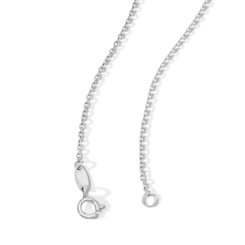 Main Image 3 of Infinity and Diamond-Cut Bead Station Necklace in 10K White Gold