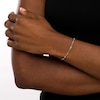 Thumbnail Image 2 of Infinity and Diamond-Cut Bead Station Bracelet in 10K White Gold - 7.5”