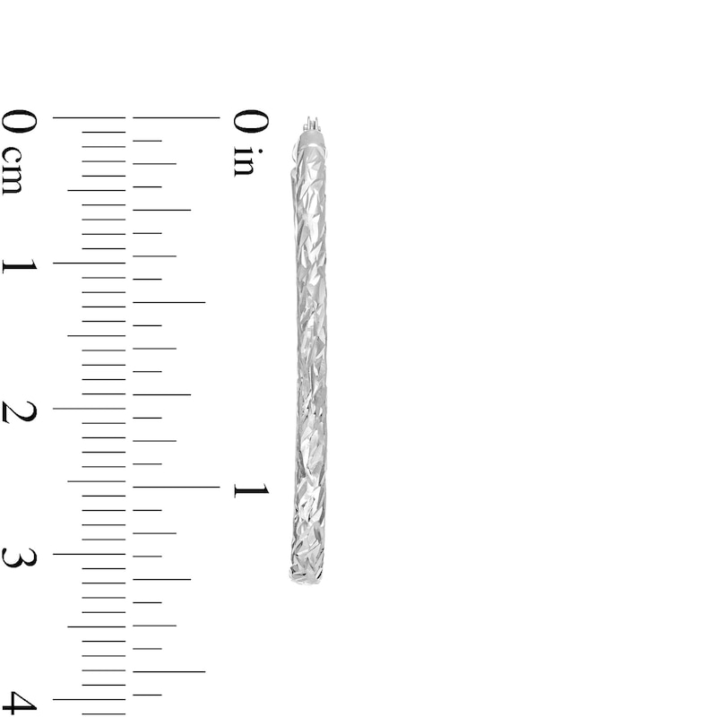 30.0mm Diamond-Cut Hoop Earrings in Hollow 10K White Gold