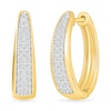 Thumbnail Image 1 of 0.45 CT. T.W. Diamond Double Row V-Hoop Earrings in 10K Gold