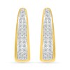 Thumbnail Image 2 of 0.45 CT. T.W. Diamond Double Row V-Hoop Earrings in 10K Gold