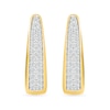 Thumbnail Image 3 of 0.45 CT. T.W. Diamond Double Row V-Hoop Earrings in 10K Gold
