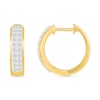0.45 CT. T.W. Diamond Double Row Huggie Hoop Earrings in 10K Gold