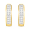 0.45 CT. T.W. Diamond Double Row Huggie Hoop Earrings in 10K Gold