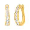 Thumbnail Image 1 of 0.95 CT. T.W. Diamond Graduated Oval Hoop Earrings in 10K Gold