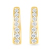 Thumbnail Image 3 of 0.95 CT. T.W. Diamond Graduated Oval Hoop Earrings in 10K Gold