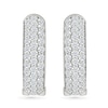 0.95 CT. T.W. Diamond Triple Row Hoop Earrings in 10K White Gold